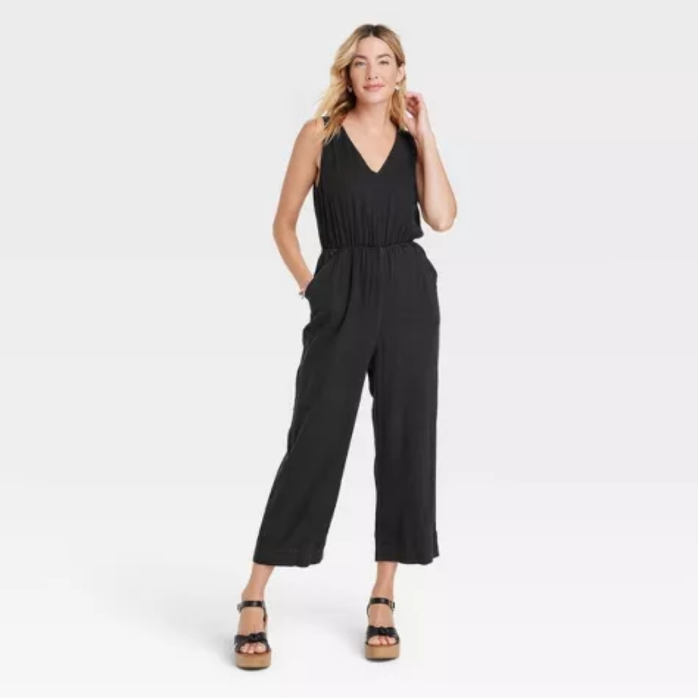 Women's sleeveless linen jumpsuit Size Large
